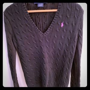 Black cable knit Ralph Lauren sweater